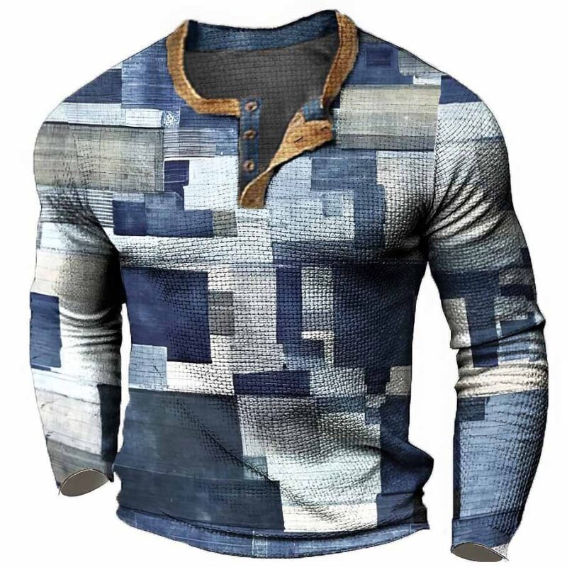 Men's Sweater 3d Head Print Three-button - Image 5