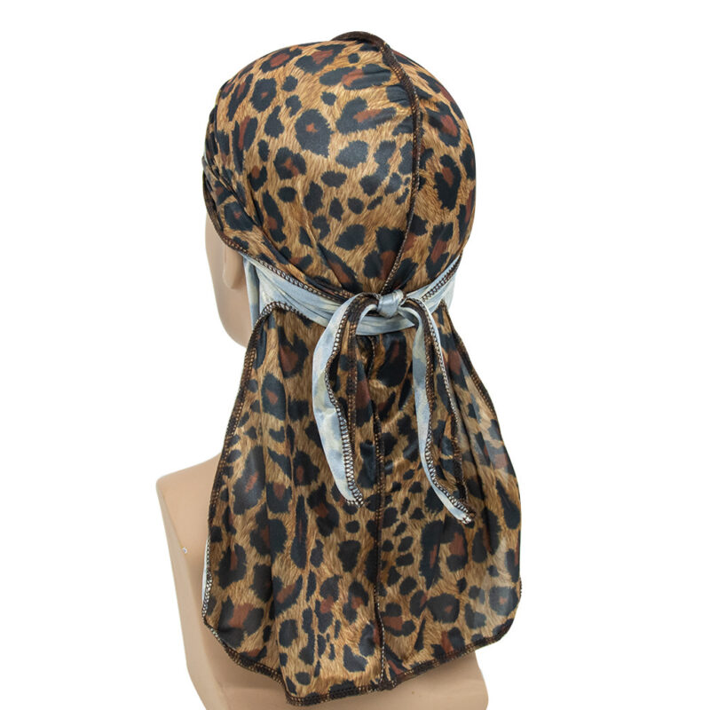 Velvet Leopard Long Tail Pirate Hat - Image 5