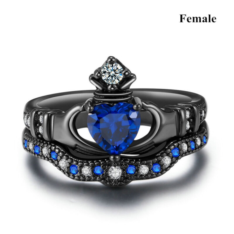 Crown love sapphire female ring - Image 8