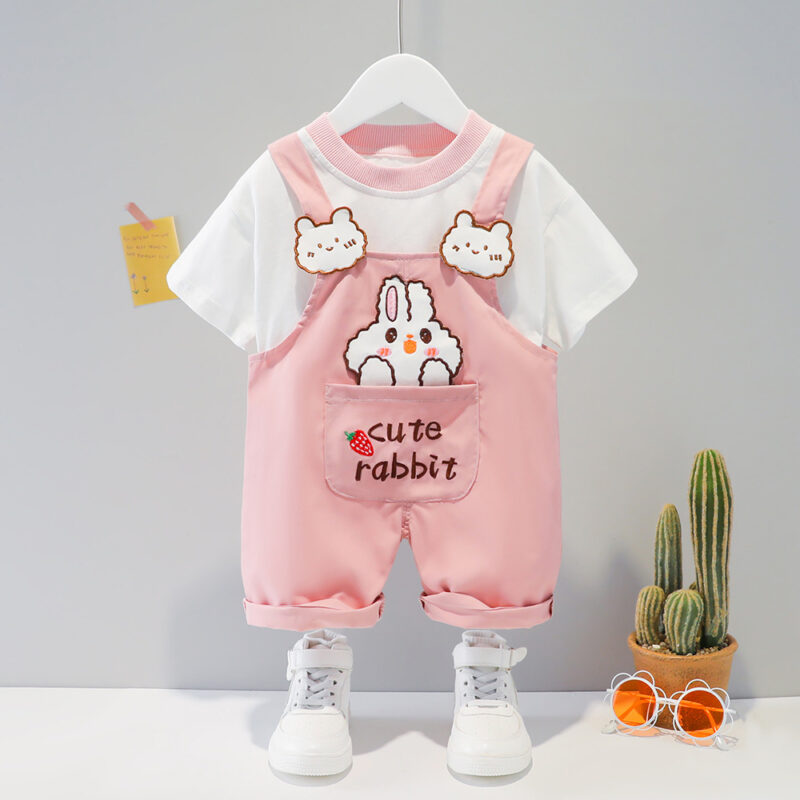 Children's Clothing Men And Women Baby Summer Cartoon Short-sleeved Overalls - Image 5