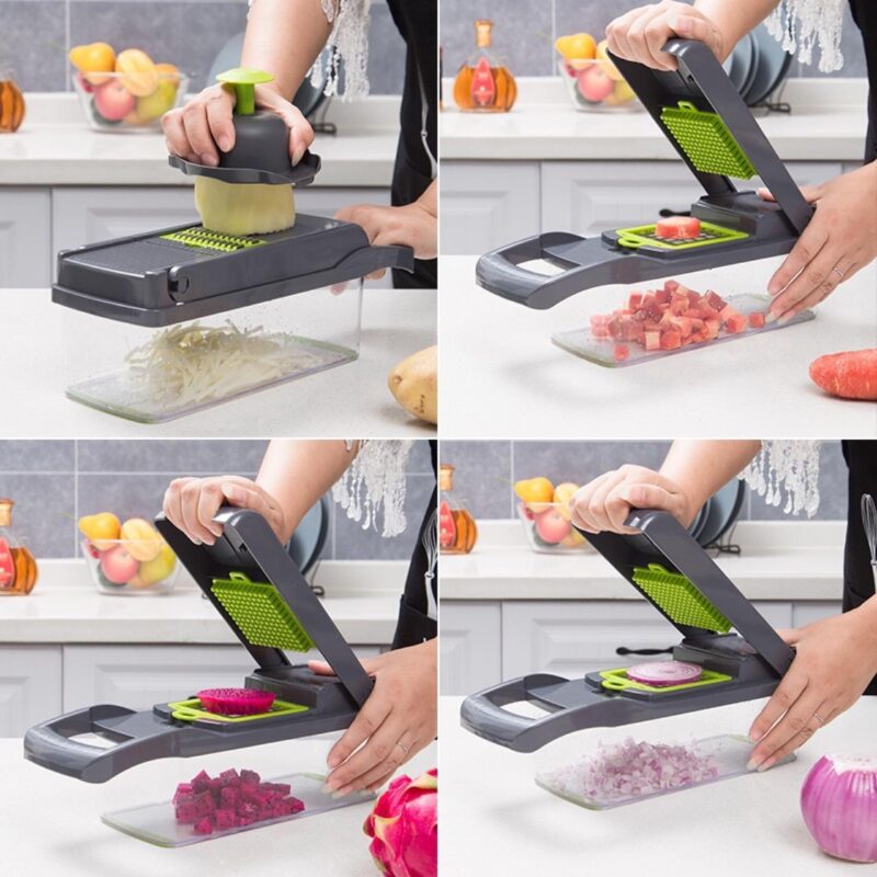 12 In 1 Manual Vegetable Chopper Kitchen Gadgets Food Chopper Onion Cutter Vegetable Slicer - Image 6