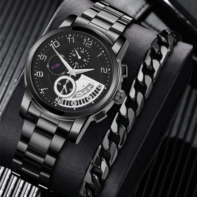 New Men's Fashion Foreign Trade Wholesale Trend Steel Strap Watch Cross-border Hot - Image 2