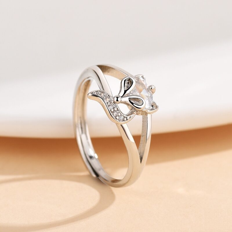 Fox Zircon Ring Female Creative Design Niche