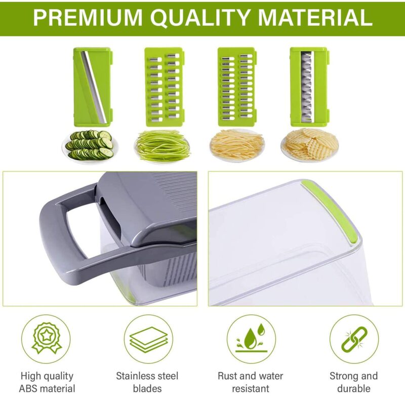 12 In 1 Manual Vegetable Chopper Kitchen Gadgets Food Chopper Onion Cutter Vegetable Slicer - Image 7