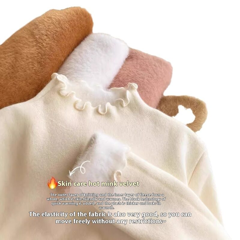 Single-layer Fleece-lined Mink Sweater Women - Image 3