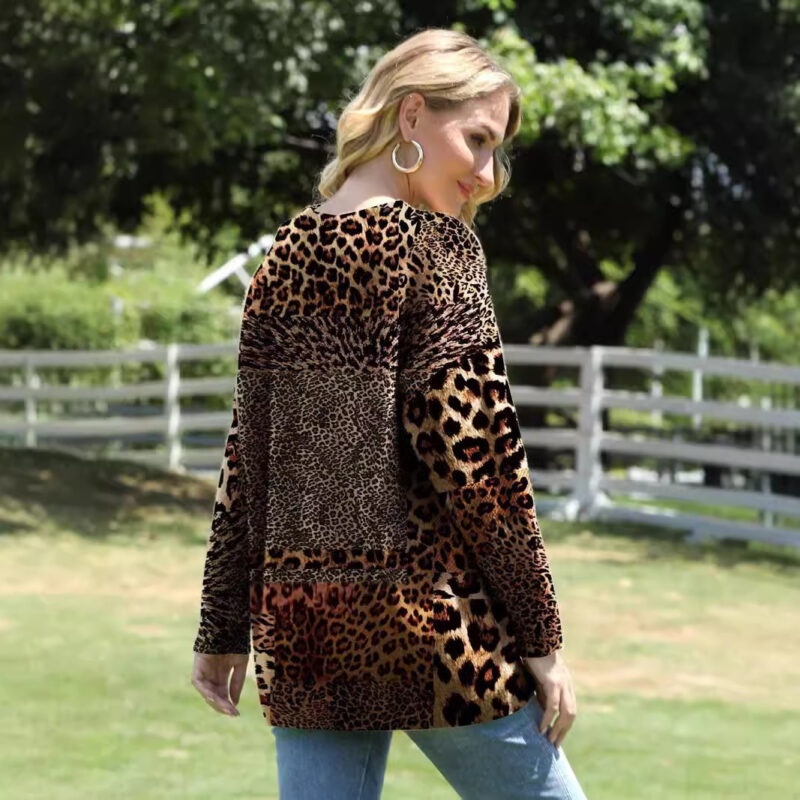 Animal Pattern Long Sleeve Pullover Round-neck Shirt - Image 2